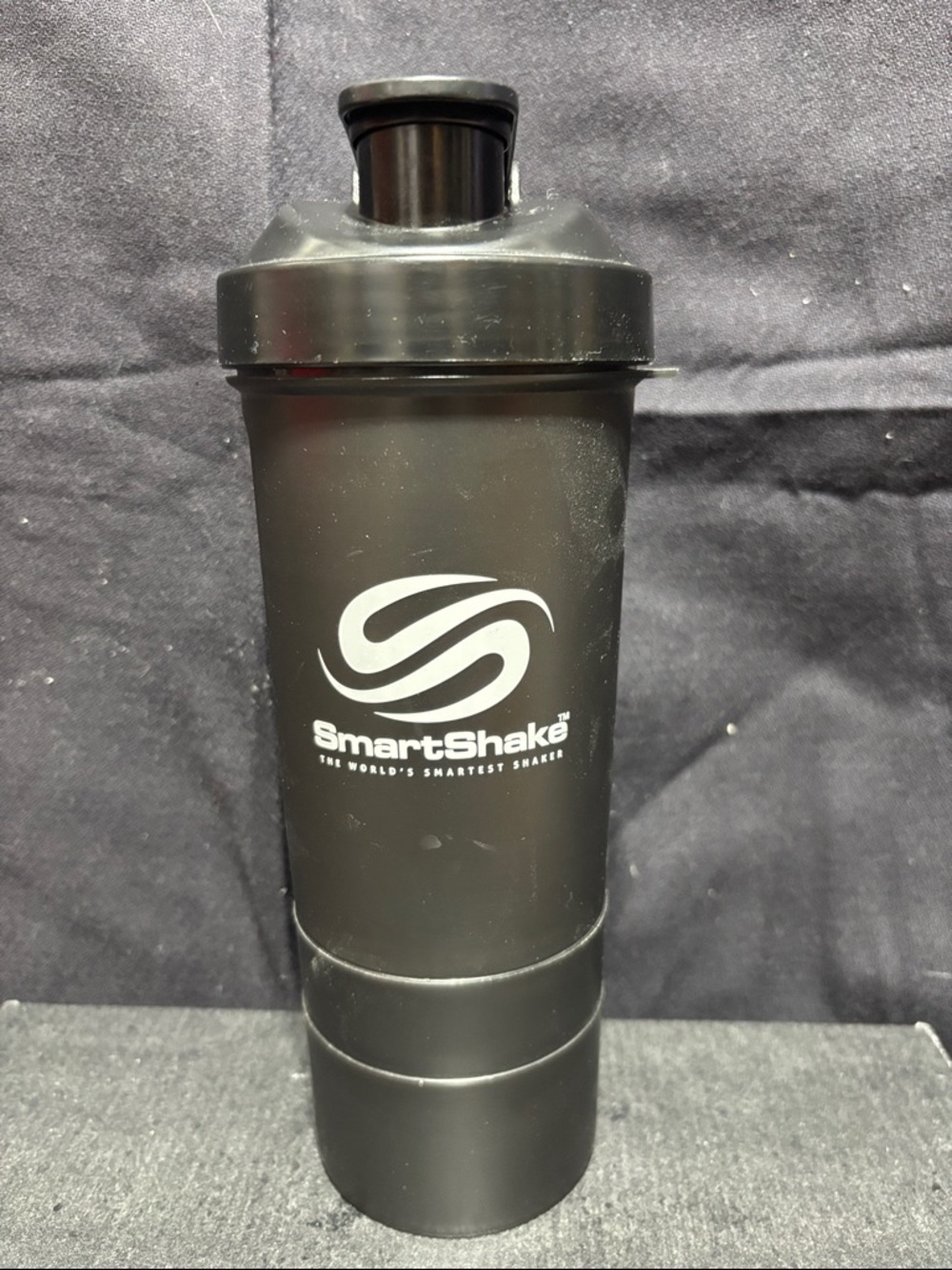 SmartShake Matte Black Protein Shaker Bottle 20oz